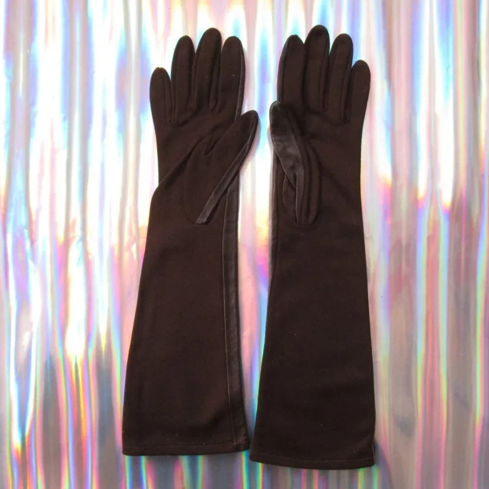 vintage brown leather opera gloves size 6 6.5